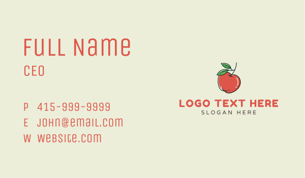 Healthy Apple Fruit Business Card Design Image Preview