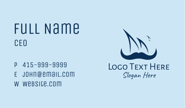Hipster Sailor Mustache  Business Card Design Image Preview