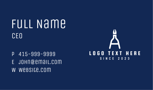 White Plier Tool  Business Card Design Image Preview