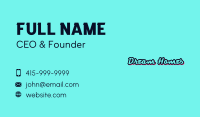 Cursive Retro Wordmark Business Card Image Preview