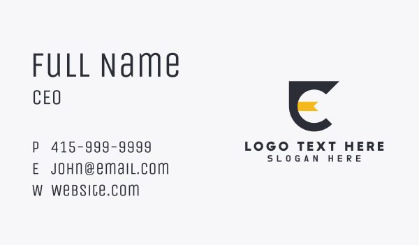 Bookmark Letter C Business Card Design Image Preview