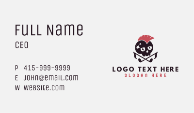 Musical Notes Punk Skull Business Card Image Preview