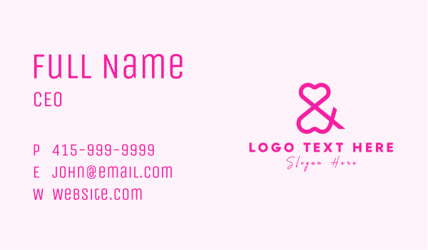 Heart Dating Ampersand Business Card Design Image Preview