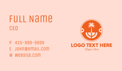 Tropical Coconut Tree Badge Business Card Image Preview
