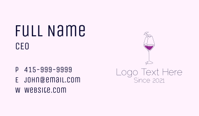 Wine Cocktail Bar Business Card