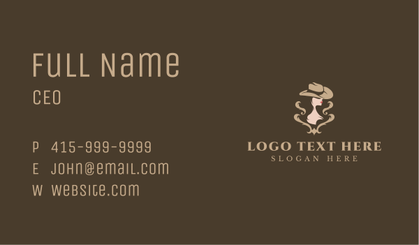 Western Cowgirl Ranch  Business Card Design Image Preview