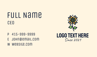 Geometric Sunflower  Business Card Image Preview