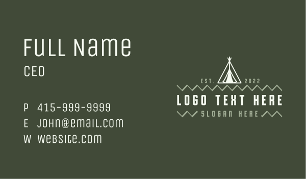 Camping Tent Adventure Business Card Design Image Preview