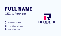 Blocky Letter R Business Card Image Preview