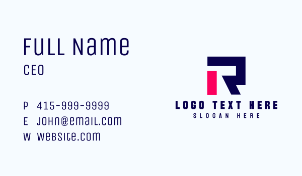 Blocky Letter R Business Card Design Image Preview