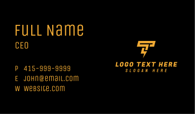 Power Voltage Letter T Business Card Image Preview