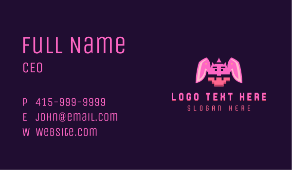 Pixel Bunny Gaming  Business Card Design Image Preview