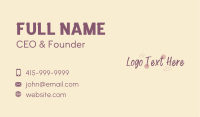 Cute Girly Wordmark Business Card Design