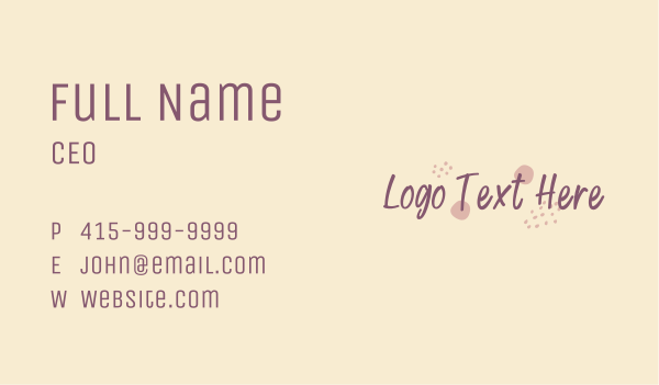 Cute Girly Wordmark Business Card Design Image Preview