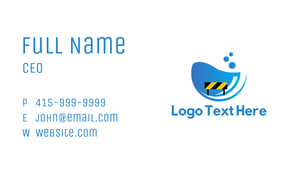 Water Hazard Sign Business Card Design Image Preview