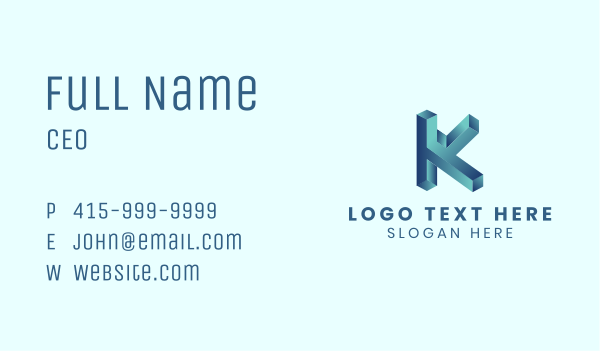 Startup Company Letter K  Business Card Design Image Preview