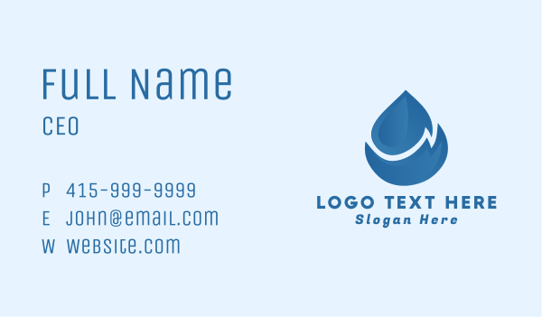 Blue Water Droplet Business Card Design Image Preview