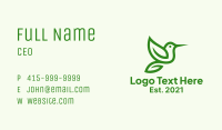 Minimalist Green Hummingbird Business Card Image Preview