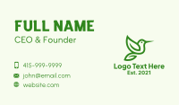 Minimalist Green Hummingbird Business Card Image Preview
