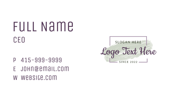 Watercolor Paint Wordmark Business Card Design Image Preview