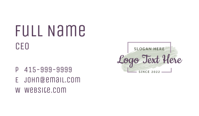 Watercolor Paint Wordmark Business Card Image Preview