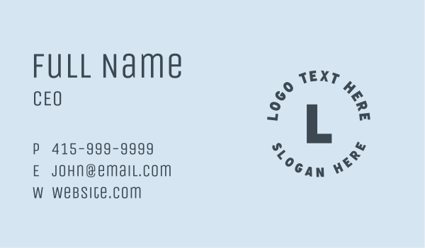 Round Generic Lettermark Business Card Design Image Preview