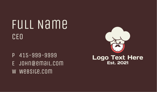 Chef Hat Clock  Business Card Design Image Preview