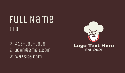 Chef Hat Clock  Business Card Image Preview