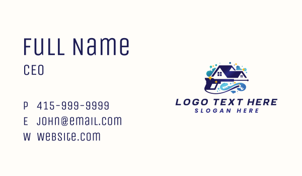  Wave Pressure Wash Cleaning Business Card Design