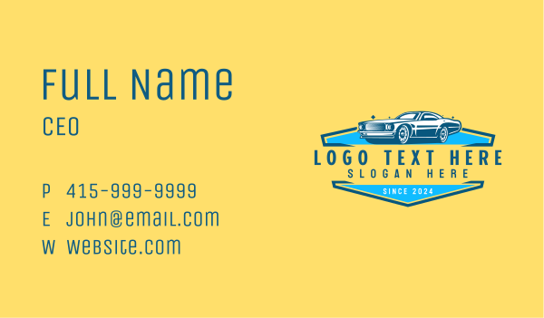 Retro Car Detailing Business Card Design Image Preview