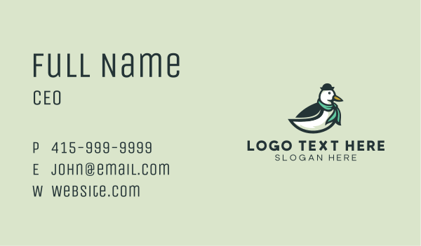 Duck Fashion Mascot Business Card Design Image Preview