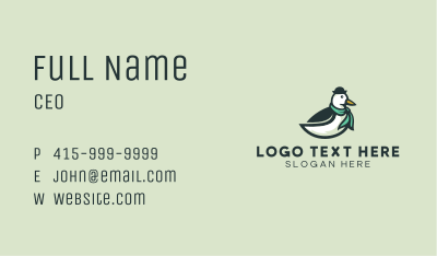 Duck Fashion Mascot Business Card Image Preview