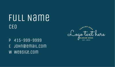 Cursive Elegant Wordmark Business Card Image Preview