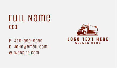 Semi Truck Transport Vehicle Business Card Image Preview