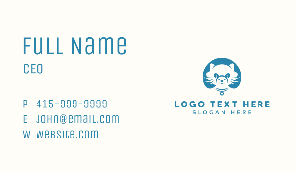 Cat & Dog Pet Care Business Card Design Image Preview