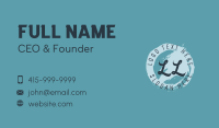 Blue Paintbrush Lettermark Business Card Preview