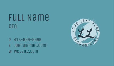 Blue Paintbrush Lettermark Business Card Image Preview