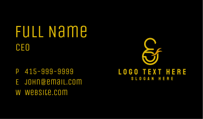 Gold Ampersand Lettering Business Card Image Preview