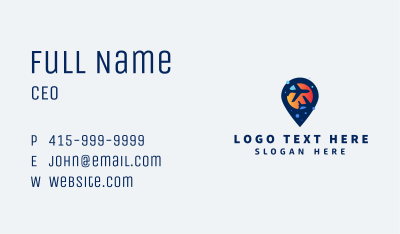 Airplane Location Pin Business Card Image Preview