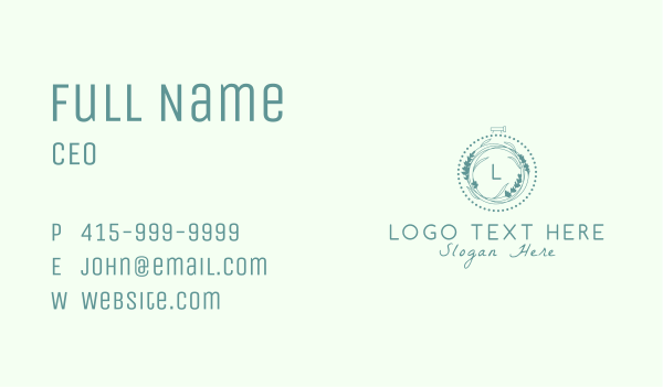 Leaf Embroidery Lettermark  Business Card Design Image Preview