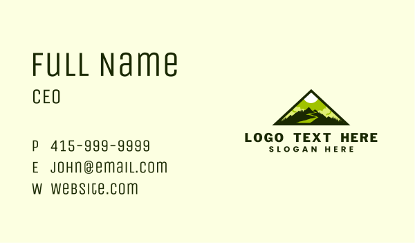 Outdoor Mountain Peak Business Card Design Image Preview