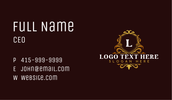 Royalty Decorative Shield Business Card Design Image Preview