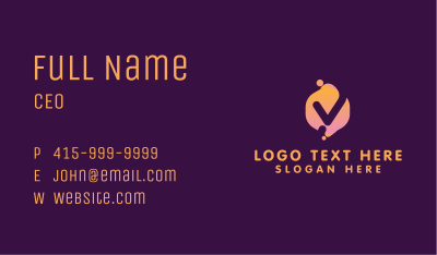 Gradient Liquid Letter V Business Card Image Preview