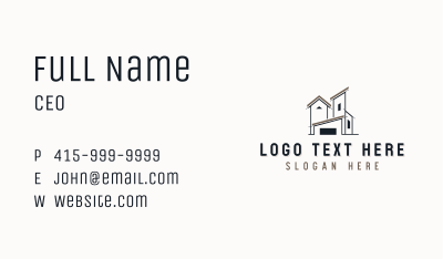Architect Contractor Builder Business Card Image Preview