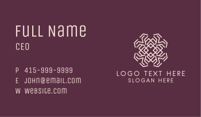 Textile Flower Ornament Business Card