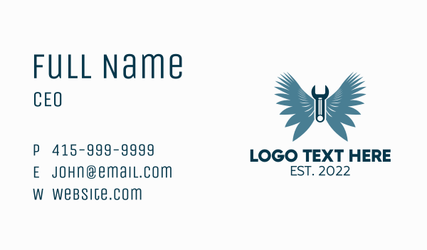 Angel Wrench Repairman Business Card Design Image Preview