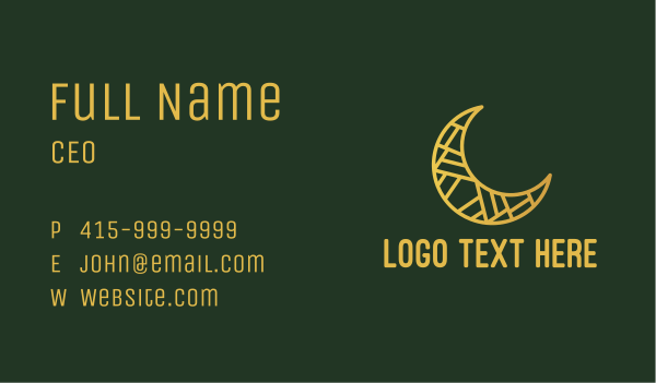 Crescent Moon Decoration Business Card Design Image Preview