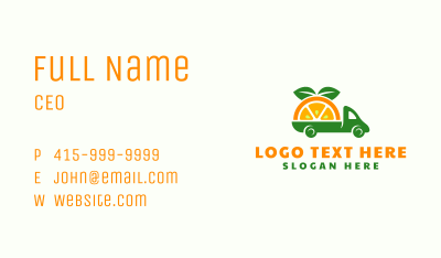 Orange Fruit Truck Business Card Image Preview