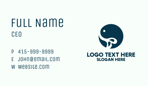 Blue Fish Circular Badge Business Card Design Image Preview