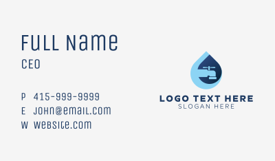 Clean Waterdrop Faucet Business Card Image Preview